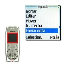 Vaya a Enviar nota y pulse Seleccion..