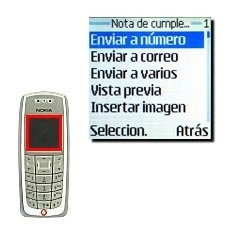 Vaya a Enviar a número o a Enviar a correo y pulse Seleccion..