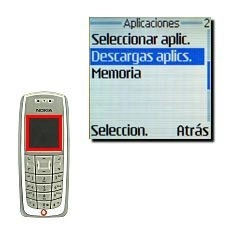 Vaya a Descargas aplics. y pulse Seleccion..