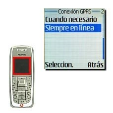 Elija Siempre en línea o Cuando necesario y pulse Seleccion..