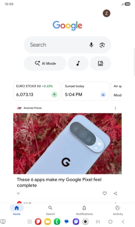 Press the profile icon.