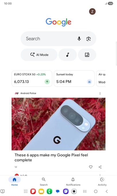 Press the profile icon.