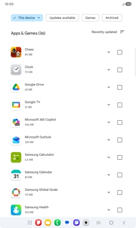 Press the required app. Press the required app.