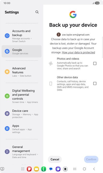 Press the fields next to the required data types to select them. Press the fields next to the required data types to select them.