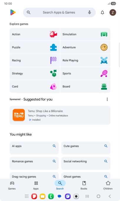 Press the search field. Press the search field.