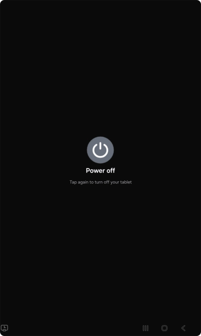 Press Power off. Press Power off.