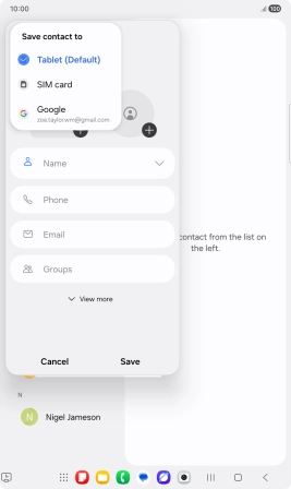 Press the required Google account.