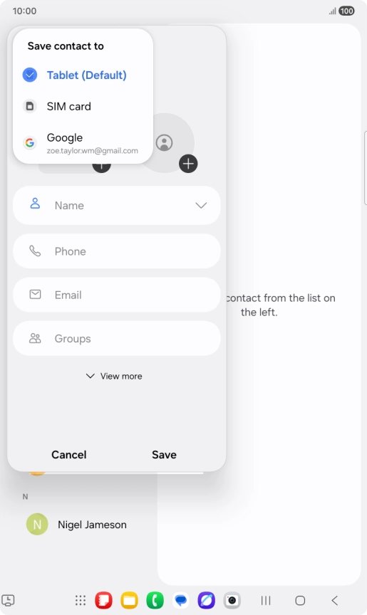 Press the required Google account.