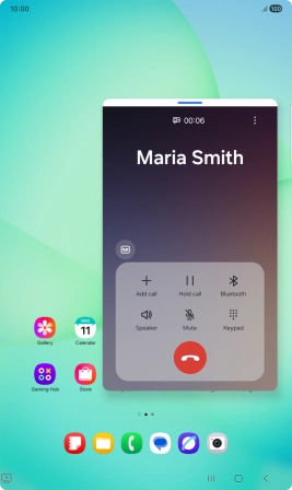 Press the end call icon. Press the end call icon.