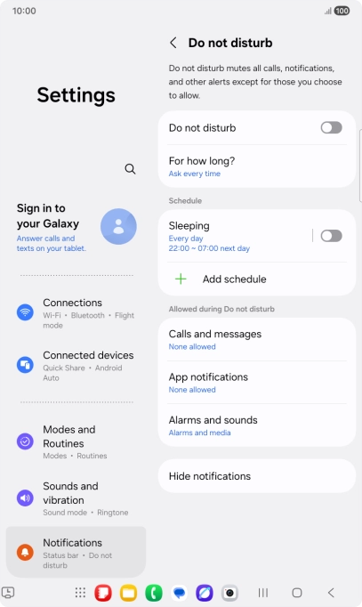 Press the indicator next to 