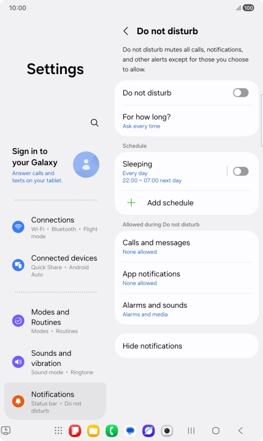 Press the indicator next to 