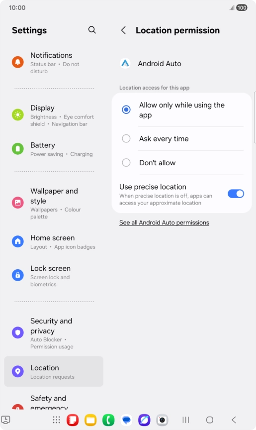 Press the required setting. Press the required setting.