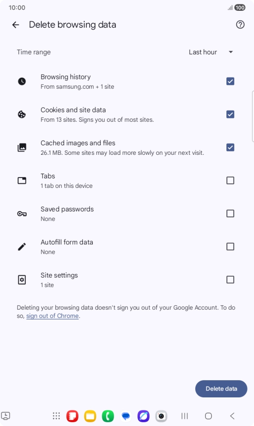 Press the fields next to the required data types. Press the fields next to the required data types.