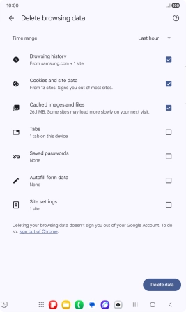 Press the fields next to the required data types. Press the fields next to the required data types.