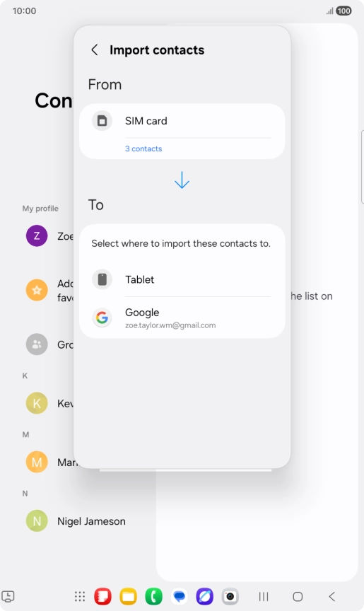 Press the required Google account.