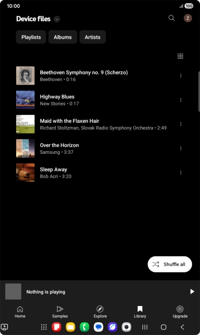 Press the required audio file. Press the required audio file.