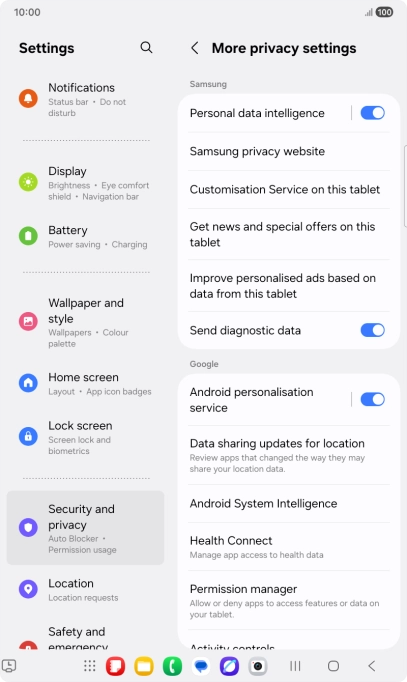 Press Permission manager.