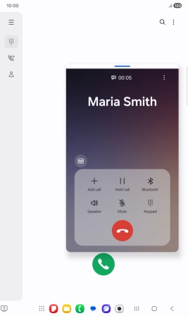 Press the end call icon. Press the end call icon.