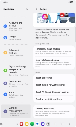 Press Factory data reset. Press Factory data reset.