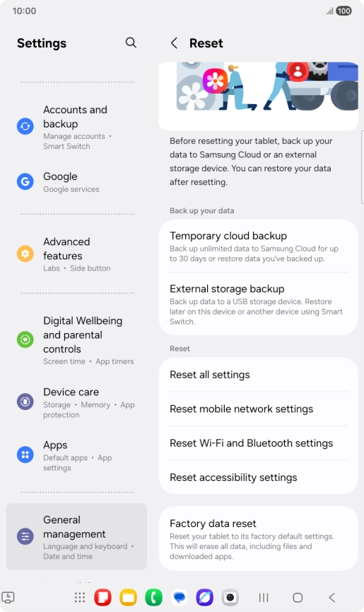 Press Factory data reset. Press Factory data reset.