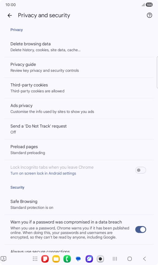 Press Delete browsing data. Press Delete browsing data.