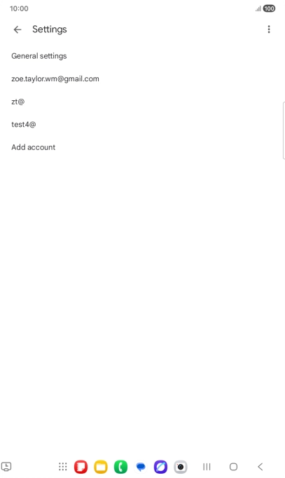 Press the required email account.