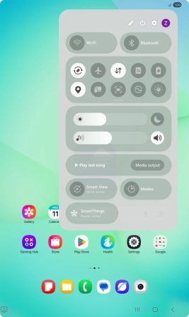 Press the settings icon.