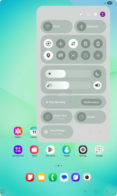 Press the settings icon.