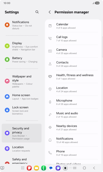 Press the required category.