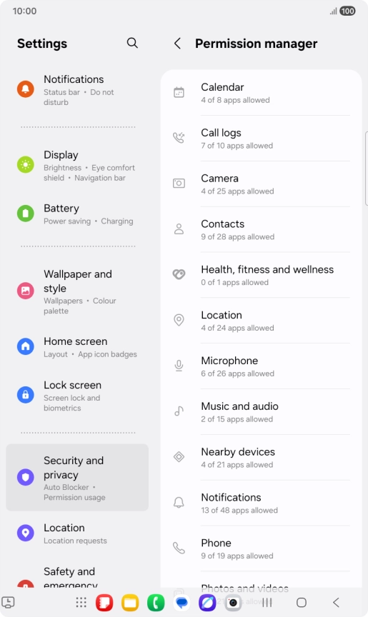 Press the required category.