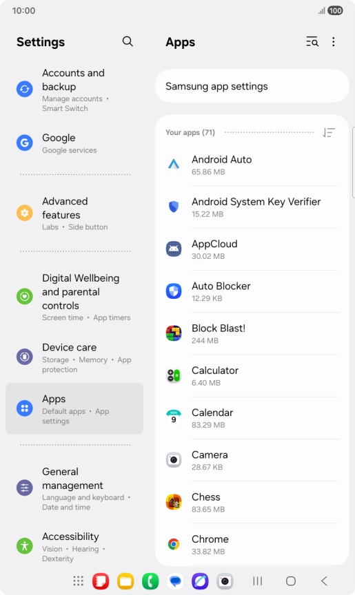 Press the required app. Press the required app.