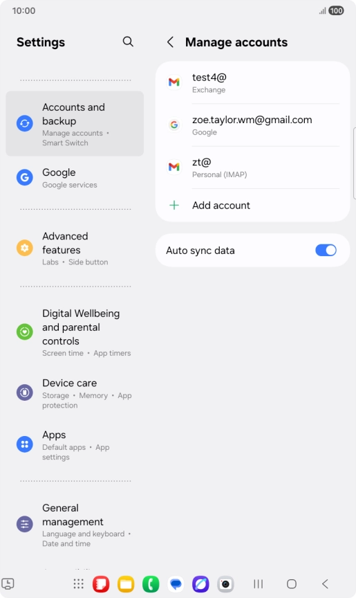 Press the required email account. Press the required email account.