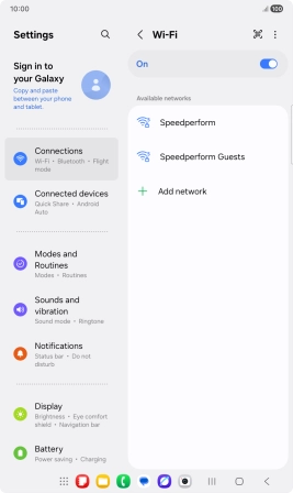 Press the required Wi-Fi network.