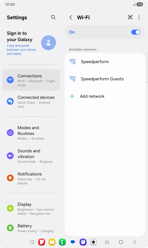 Press the required Wi-Fi network.