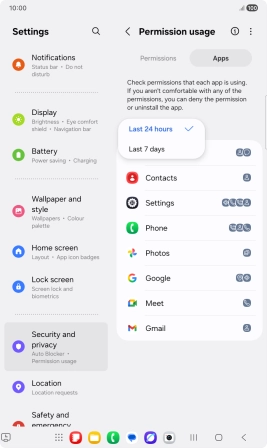 Press the required setting. Press the required setting.