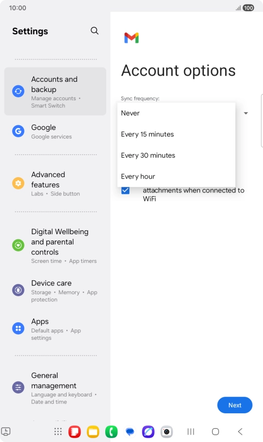Press the required setting. Press the required setting.