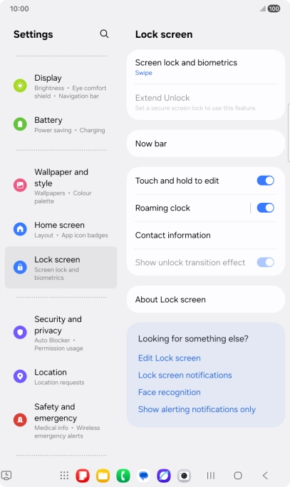 Press Screen lock and biometrics. Press Screen lock and biometrics.