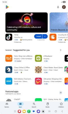 Press the profile icon.