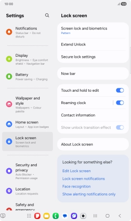 Press Screen lock and biometrics and key in the current lock code. Press Screen lock and biometrics and key in the current lock code.