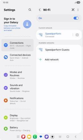 Press the settings icon next to the Wi-Fi network you're connected to. Press the settings icon next to the Wi-Fi network you're connected to.