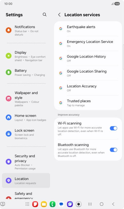 Press Location Accuracy. Press Location Accuracy.
