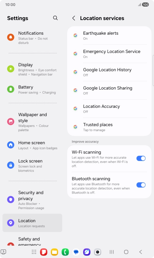 Press Location Accuracy. Press Location Accuracy.