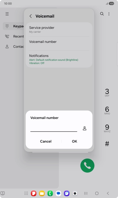 Key in +447836121121 and press OK. Key in +447836121121 and press OK.