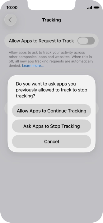 If you turn off the function, press the required setting.