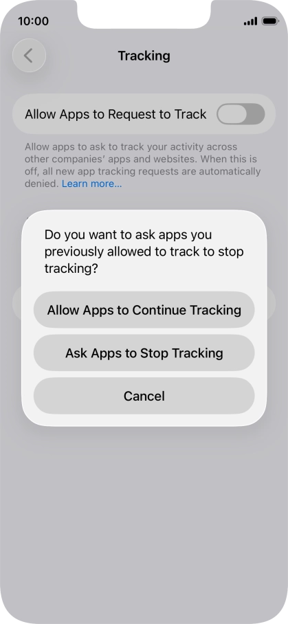 If you turn off the function, press the required setting.
