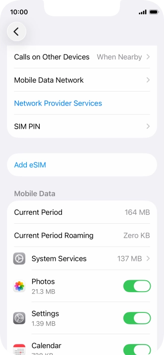 The total data usage is displayed next to Current Period.