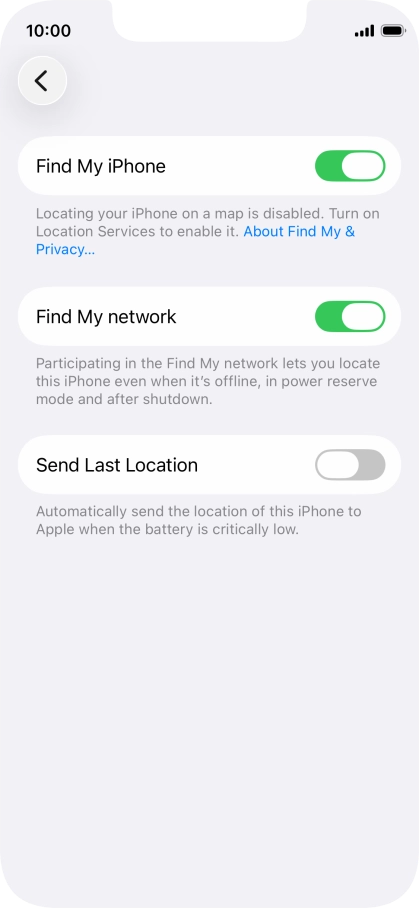 Press the indicator next to 
