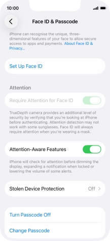Press Turn Passcode Off and key in the phone lock code.