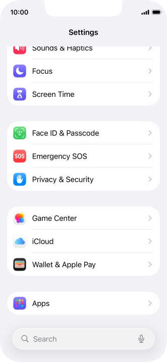 Press Face ID & Passcode.