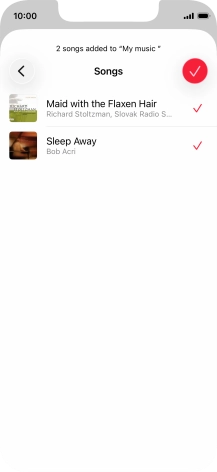 Press the confirm icon.